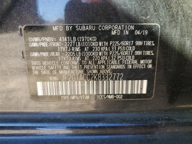 2019 SUBARU CROSSTREK - JF2GTACC2K8332772