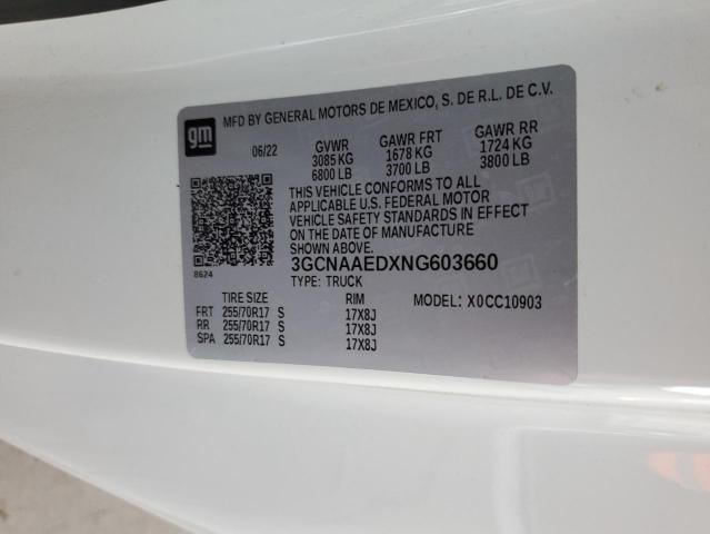 3GCNAAEDXNG603660 2022 CHEVROLET ALL Models