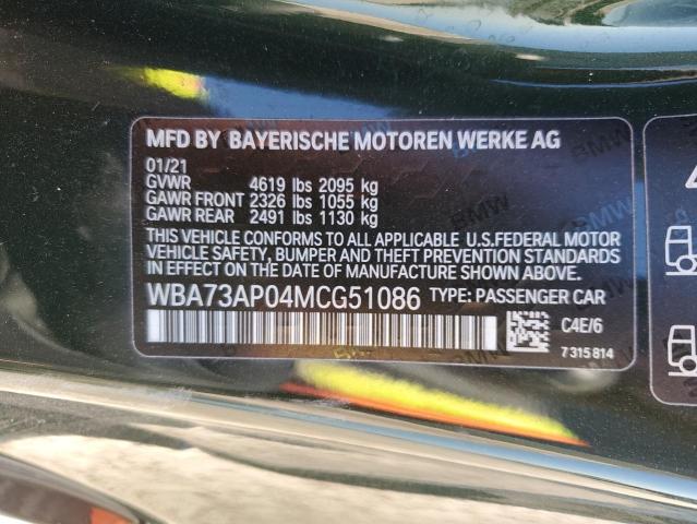 2021 BMW 430XI - WBA73AP04MCG51086