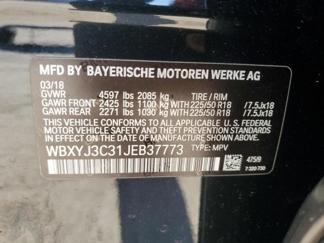 2018 BMW X2 SDRIVE2 WBXYJ3C31JEB37773
