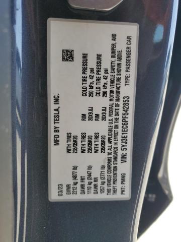 2023 TESLA MODEL 3 - 5YJ3E1EC6PF542853