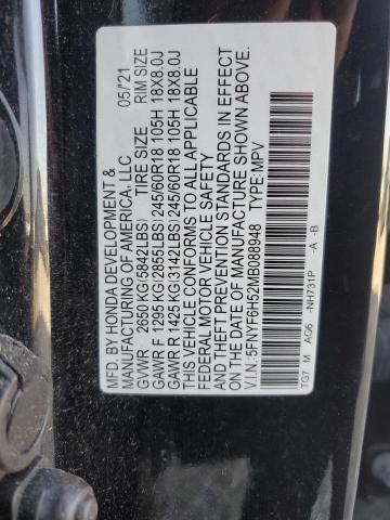 2021 HONDA PILOT EXL - 5FNYF6H52MB088948