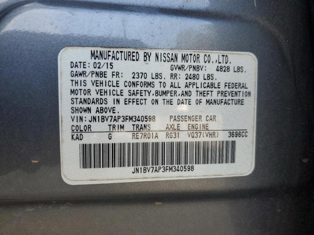 2015 INFINITI Q50 BASE - JN1BV7AP3FM340598