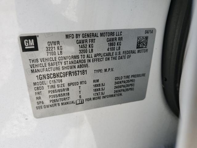 2015 CHEVROLET TAHOE C150 1GNSCBKC9FR167181