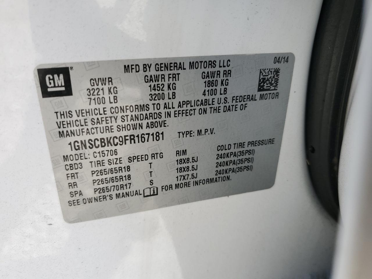 CHEVROLET TAHOE C1500 LT