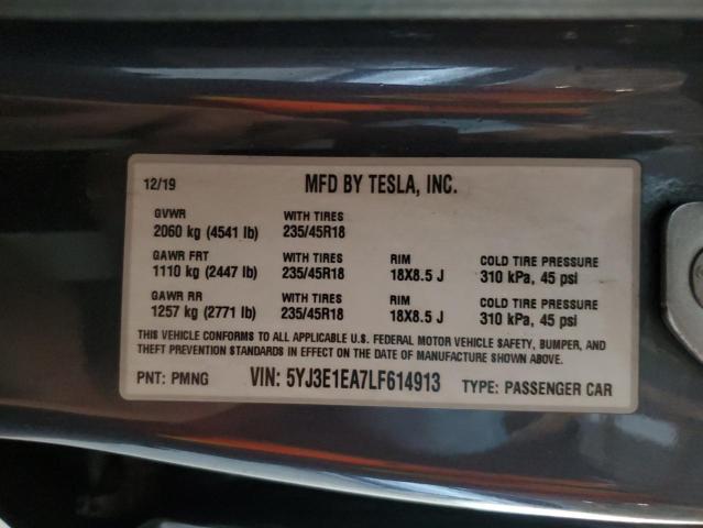 2020 TESLA MODEL 3 - 5YJ3E1EA7LF614913