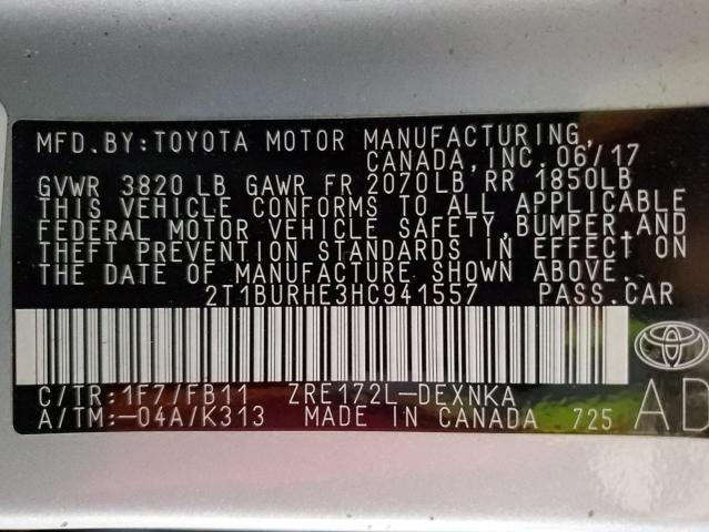 2017 TOYOTA COROLLA L - 2T1BURHE3HC941557