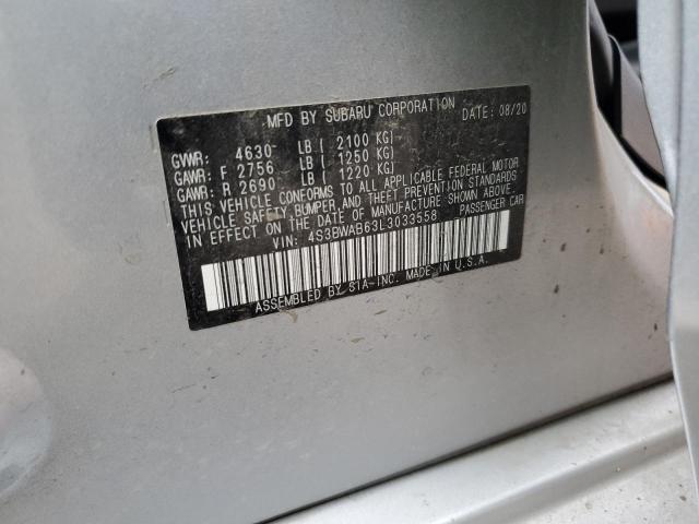 2020 SUBARU LEGACY 4S3BWAB63L3033558