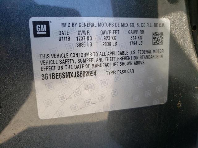2018 CHEVROLET CRUZE LT - 3G1BE6SMXJS602694