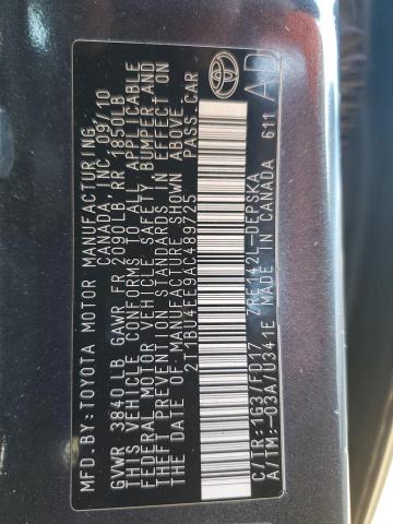 2010 TOYOTA COROLLA BA - 2T1BU4EE9AC489725