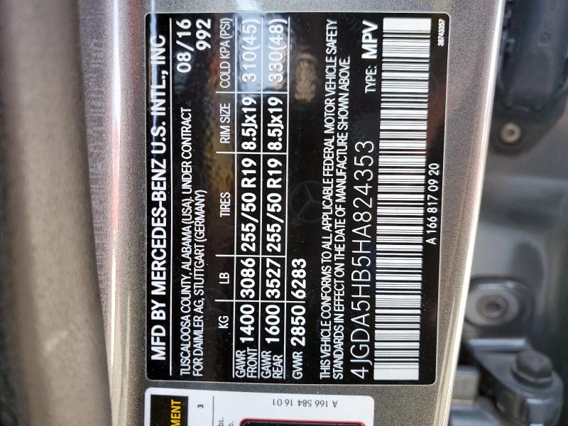 2017 MERCEDES-BENZ GLE 350 4M - 4JGDA5HB5HA824353