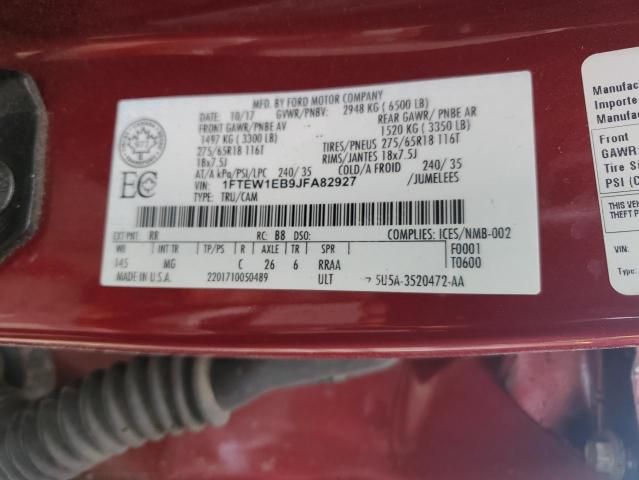 2018 FORD F150 SUPER - 1FTEW1EB9JFA82927