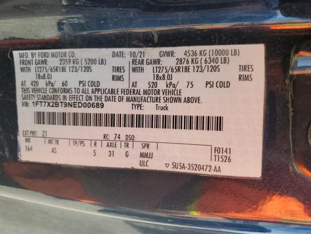 2022 FORD F250 SUPER - 1FT7X2BT9NED00689