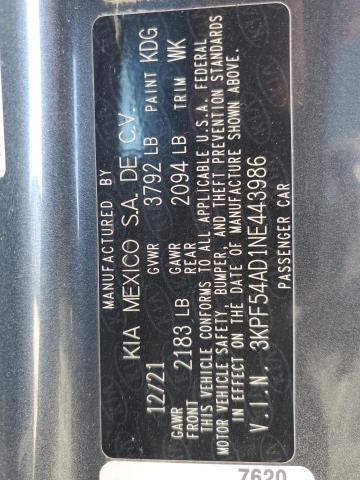 2022 KIA FORTE GT L - 3KPF54AD1NE443986