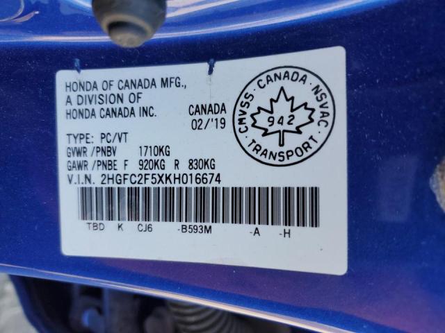 2019 HONDA CIVIC LX 2HGFC2F5XKH016674