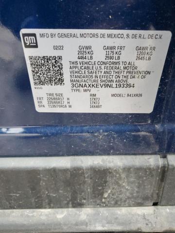 2022 CHEVROLET EQUINOX LT - 3GNAXKEV9NL193394