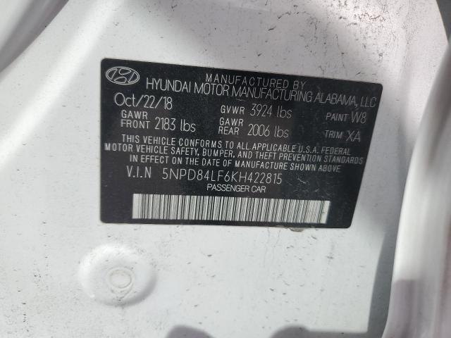 2019 HYUNDAI ELANTRA SE - 5NPD84LF6KH422815