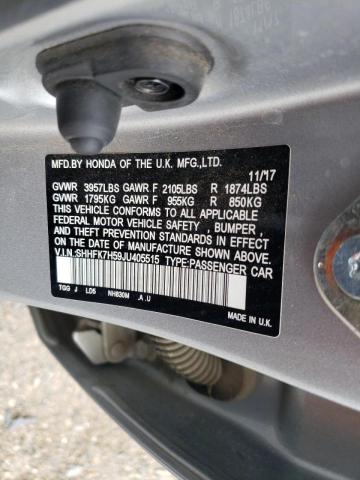 2018 HONDA CIVIC EX - SHHFK7H59JU405515