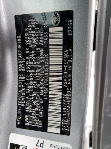 2017 TOYOTA CAMRY LE - 4T1BF1FK1HU312530