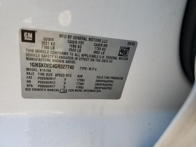 2016 CHEVROLET TAHOE POLI 1GNSKDEC4GR327740