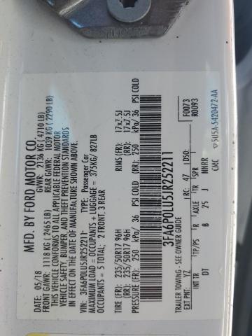 2018 FORD FUSION SE - 3FA6P0LU5JR252211