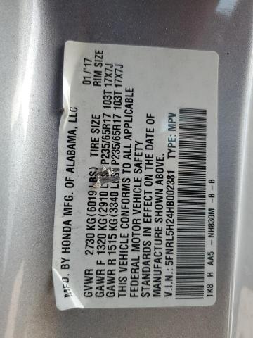 2017 HONDA ODYSSEY LX 5FNRL5H24HB002381