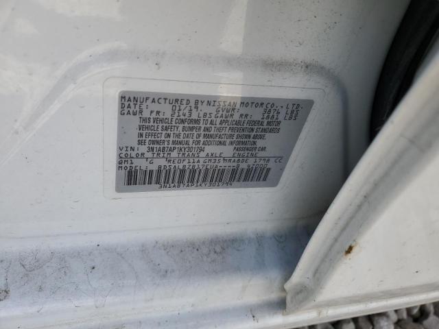 2019 NISSAN SENTRA S - 3N1AB7AP1KY301794