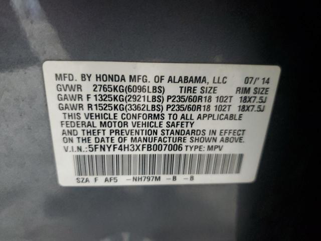 2015 HONDA PILOT SE 5FNYF4H3XFB007006