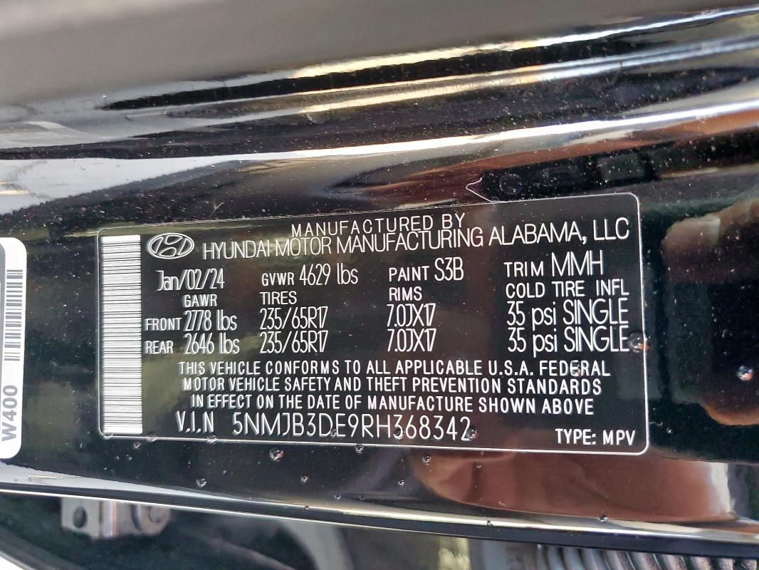 2024 HYUNDAI TUCSON SEL - 5NMJB3DE9RH368342