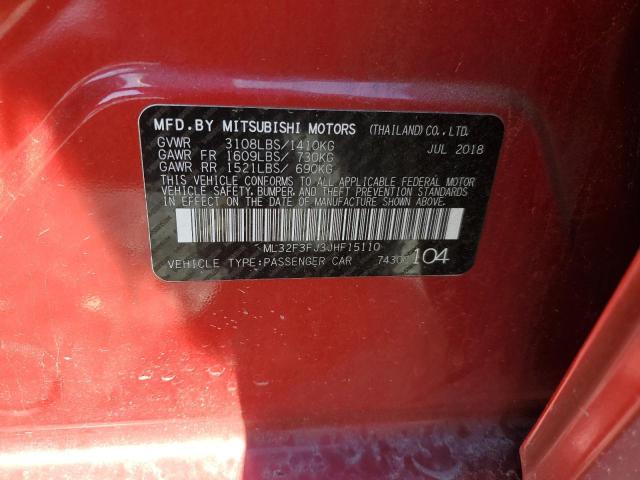 2018 MITSUBISHI MIRAGE G4 ML32F3FJ3JHF15110