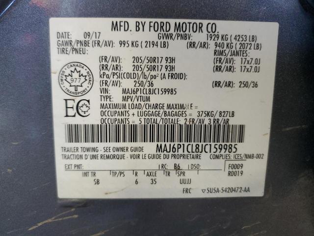 2018 FORD ECOSPORT S MAJ6P1CL8JC159985
