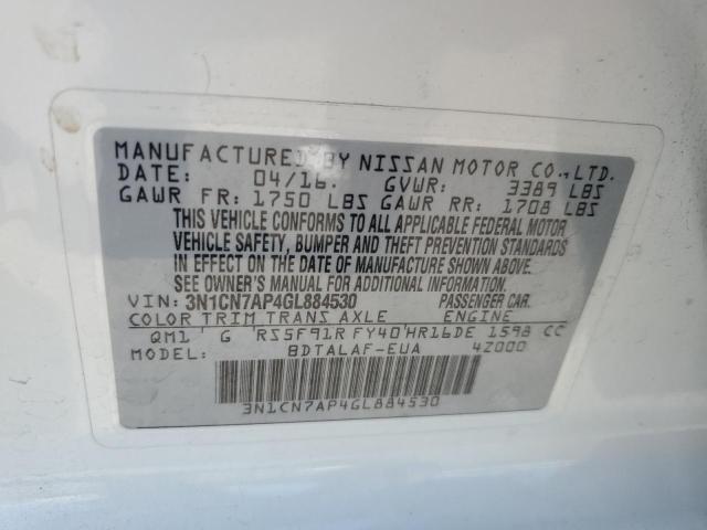 2016 NISSAN VERSA S - 3N1CN7AP4GL884530