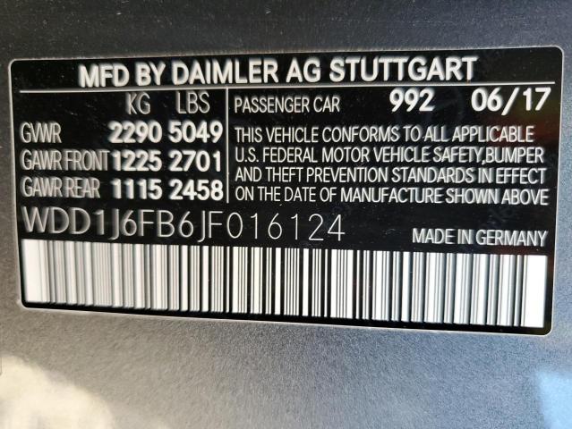 2018 MERCEDES-BENZ E - WDD1J6FB6JF016124