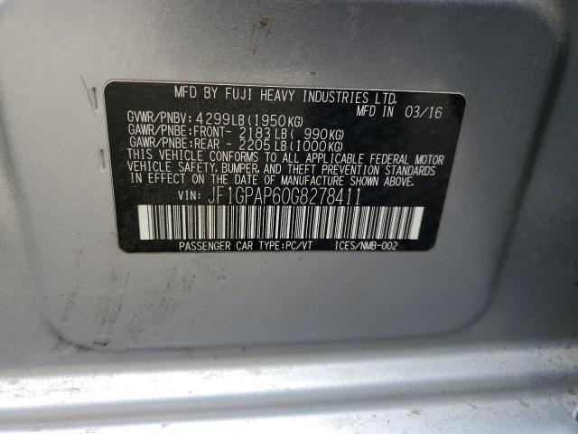2016 SUBARU IMPREZA SP - JF1GPAP60G8278411