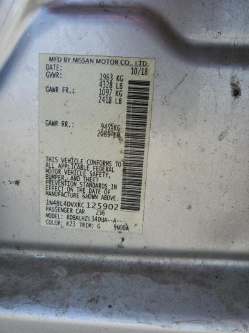 2019 NISSAN ALTIMA SV - 1N4BL4DVXKC125902