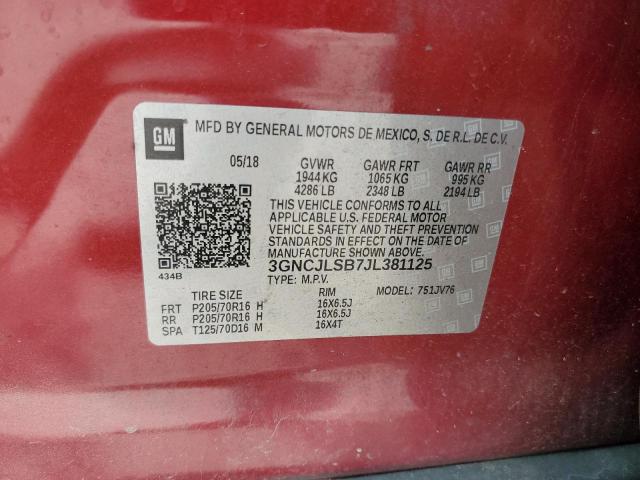 2018 CHEVROLET TRAX 1LT - 3GNCJLSB7JL381125