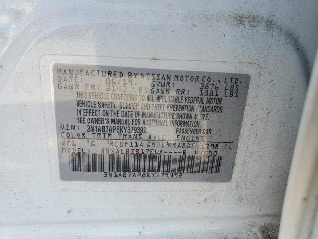 2019 NISSAN SENTRA S - 3N1AB7AP8KY379392