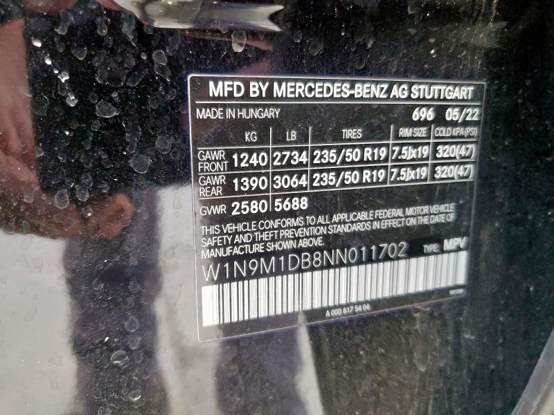 2022 MERCEDES-BENZ EQB 350 4M W1N9M1DB8NN011702