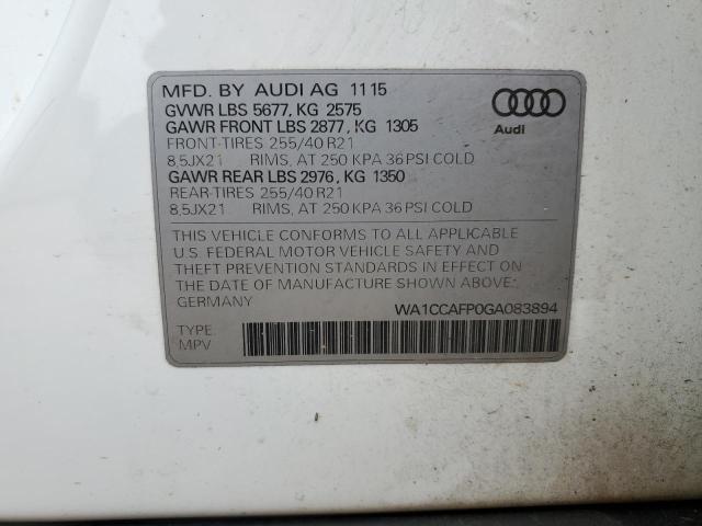 2016 AUDI SQ5 PREMIU WA1CCAFP0GA083894