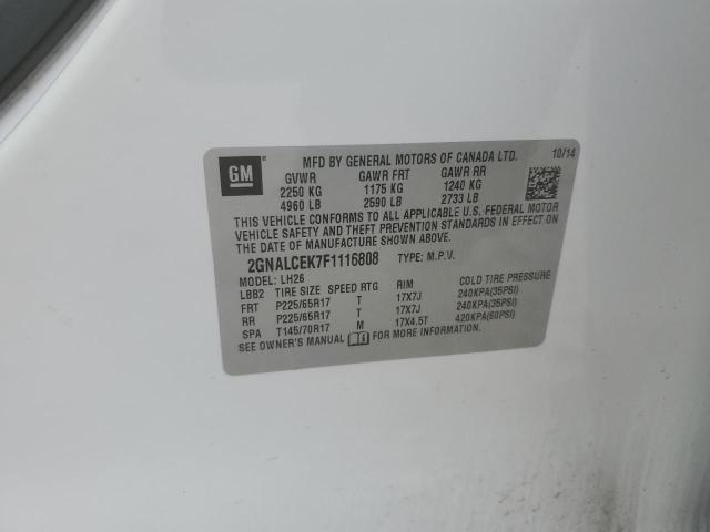 2015 CHEVROLET EQUINOX LT - 2GNALCEK7F1116808