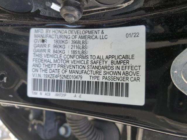 2022 HONDA INSIGHT EX 19XZE4F52NE010479