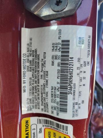 2017 FORD FUSION 3FA6P0K96HR212114