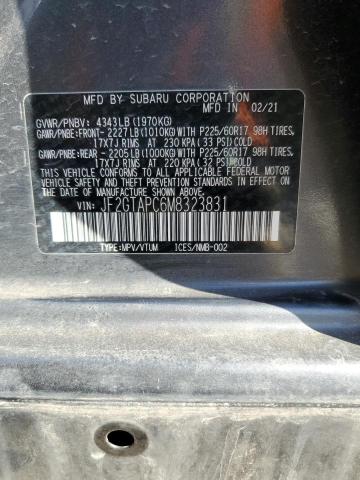 2021 SUBARU CROSSTREK - JF2GTAPC6M8323831