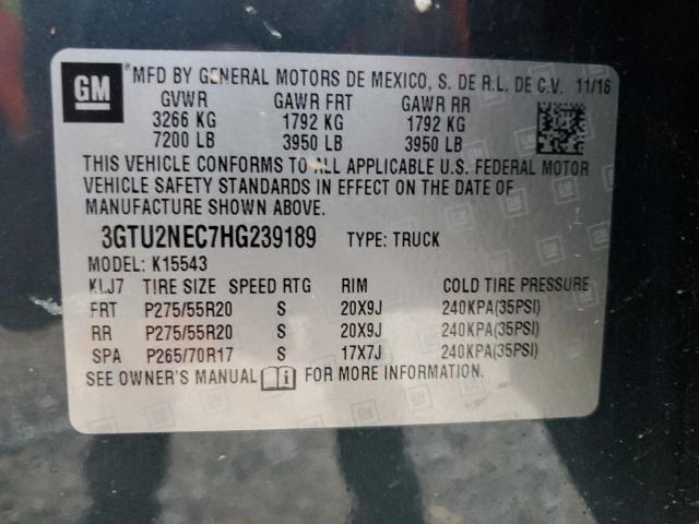 2017 GMC SIERRA K15 - 3GTU2NEC7HG239189