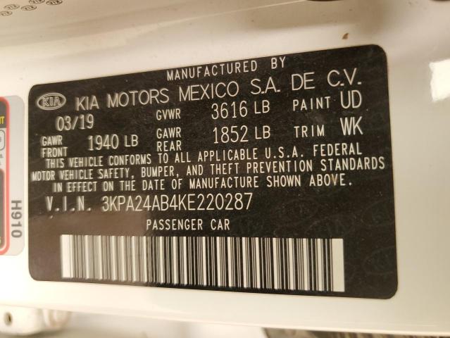2019 KIA RIO S - 3KPA24AB4KE220287