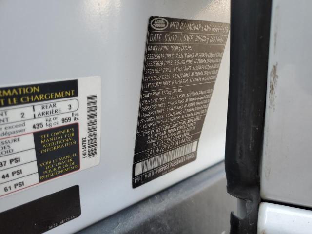 2017 LAND ROVER RANGE ROVE - SALWV2FV5HA144782