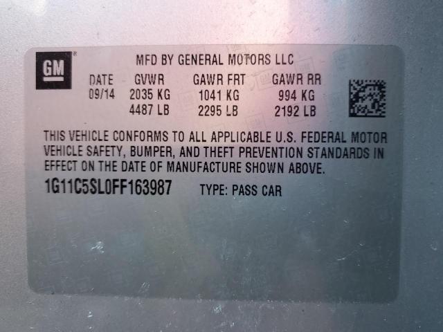 2015 CHEVROLET MALIBU 1LT 1G11C5SL0FF163987