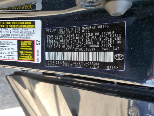 2021 TOYOTA CAMRY SE - 4T1T11BK5MU045539