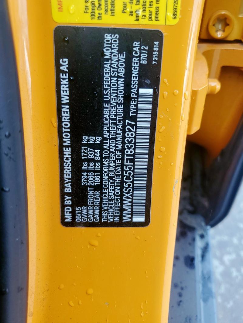 2015 MINI COOPER WMWXS5C55FT833827