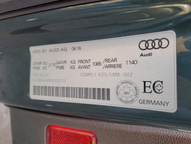 2017 AUDI A4 PROGRES WAUBNAF40HN023770